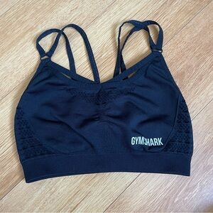 Gymshark Black Energy Seamless Sports Bra Womens Pullover Racerback Size Small